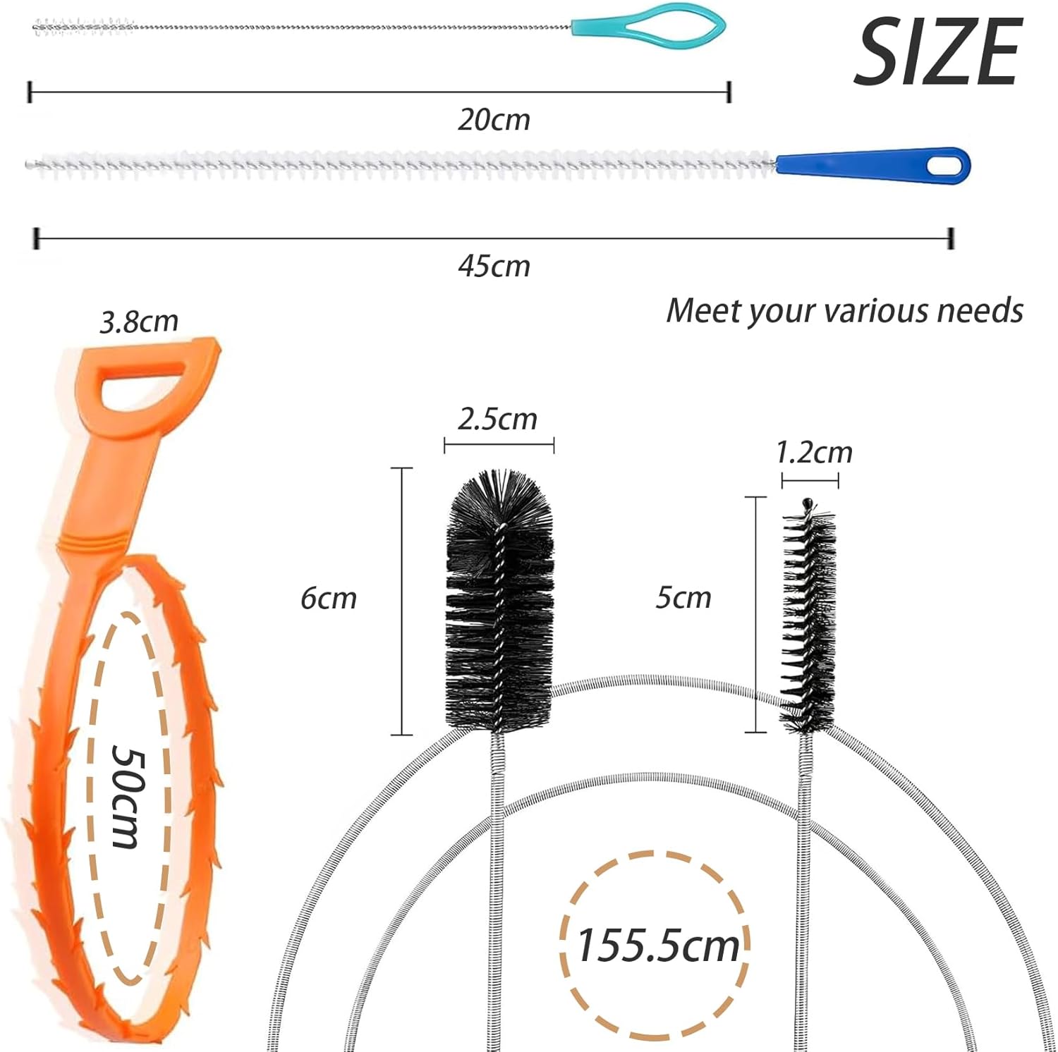 Thumbnail 1 de 6 PCS Drain Unblocker Tools 155 cm set