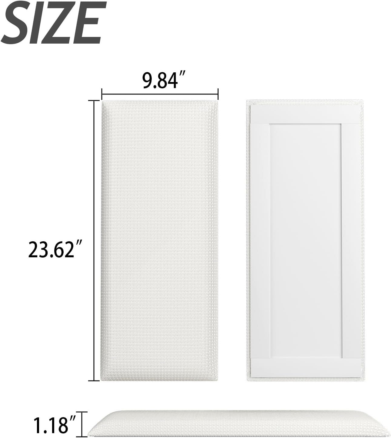 Detalle de Greymond CTBB19 Upholstered Wall-Mounted Headboard, Beige Terry Cloth, 12-Pack