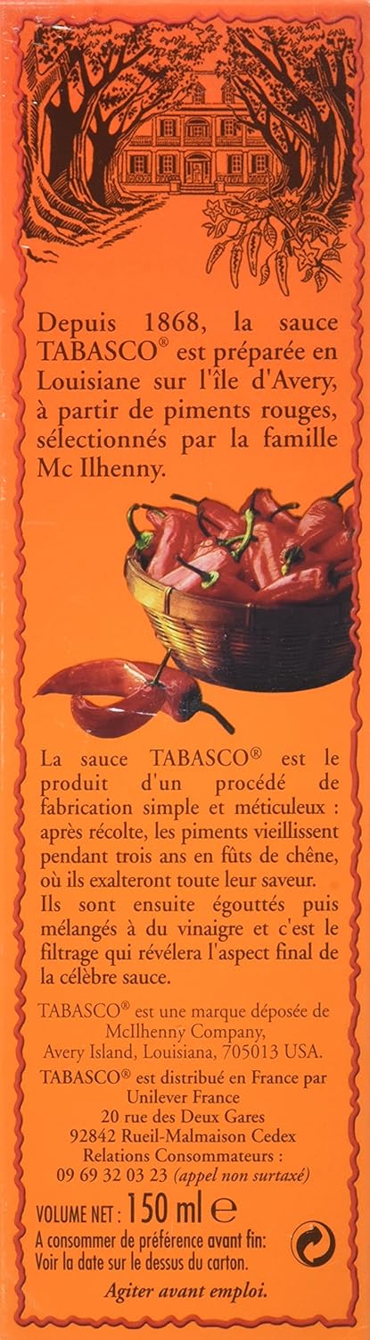 Detalle de Tabasco Sauce Pimenté Rouge Flacon 150 ml — Saveur originale Tabasco