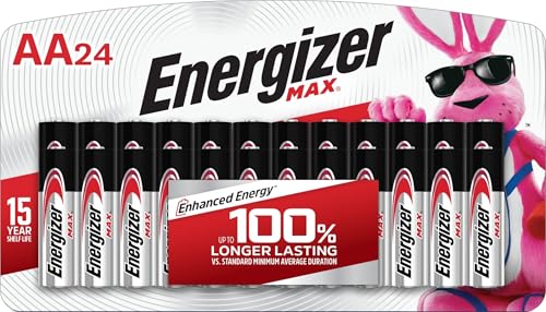 Detalle de Energizer MAX AA Batteries, 24 Count — Long-Lasting Alkaline Power for Everyday Devices
