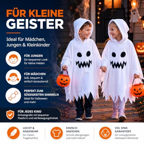Thumbnail 4 de TK Gruppe Timo Klingler Gespensterkostüm für Kinder, weiß, 104–122 cm
