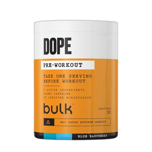Detalle de Bulk Poudre Pré-Workout Dope, Blue Framboise – énergie intense et concentration pour vos séances