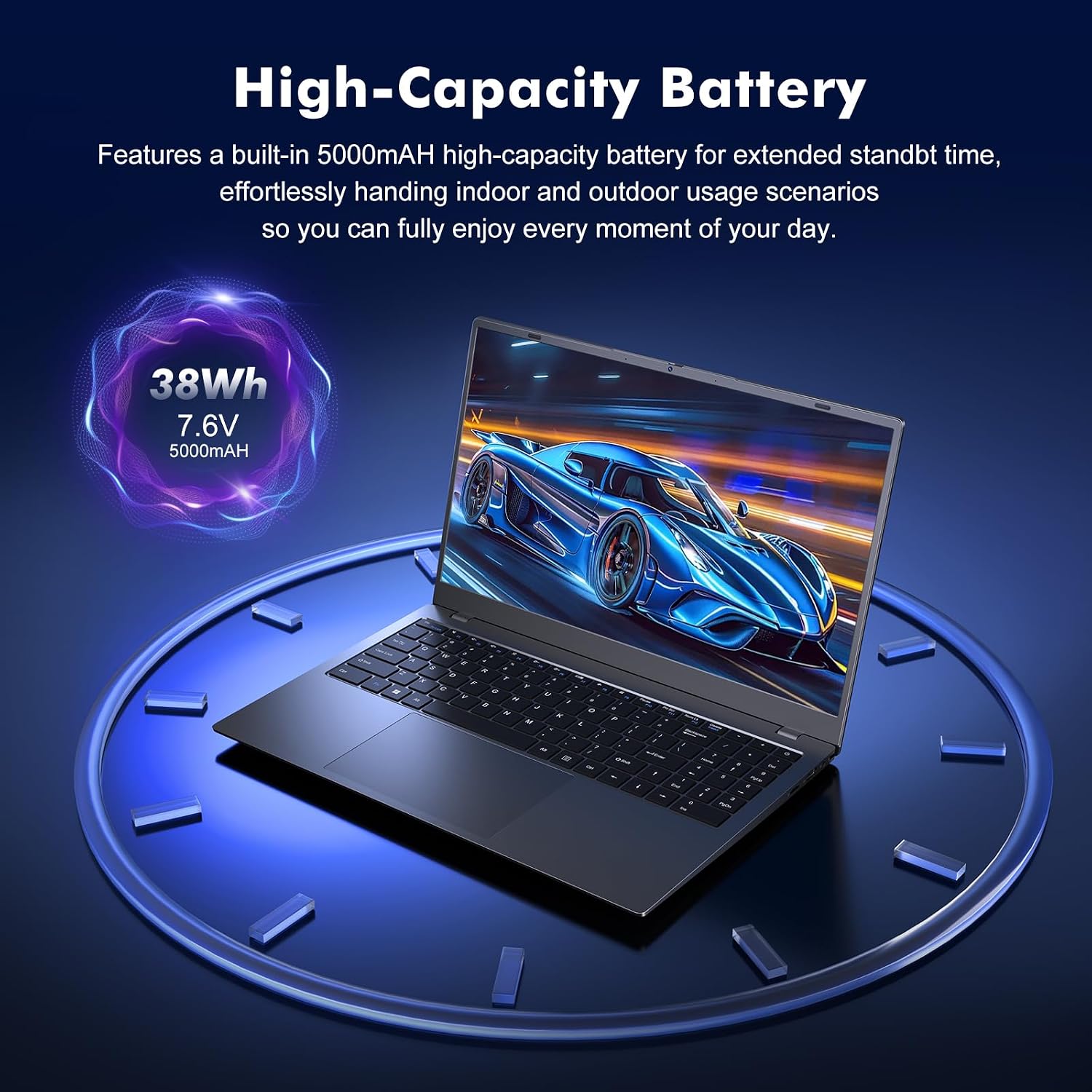 Detalle de SHBIV 15.6 inch Laptop: 12GB RAM, 128GB SSD, Pentium Gold (Up to 3.4GHz) — 1080p IPS, Gray