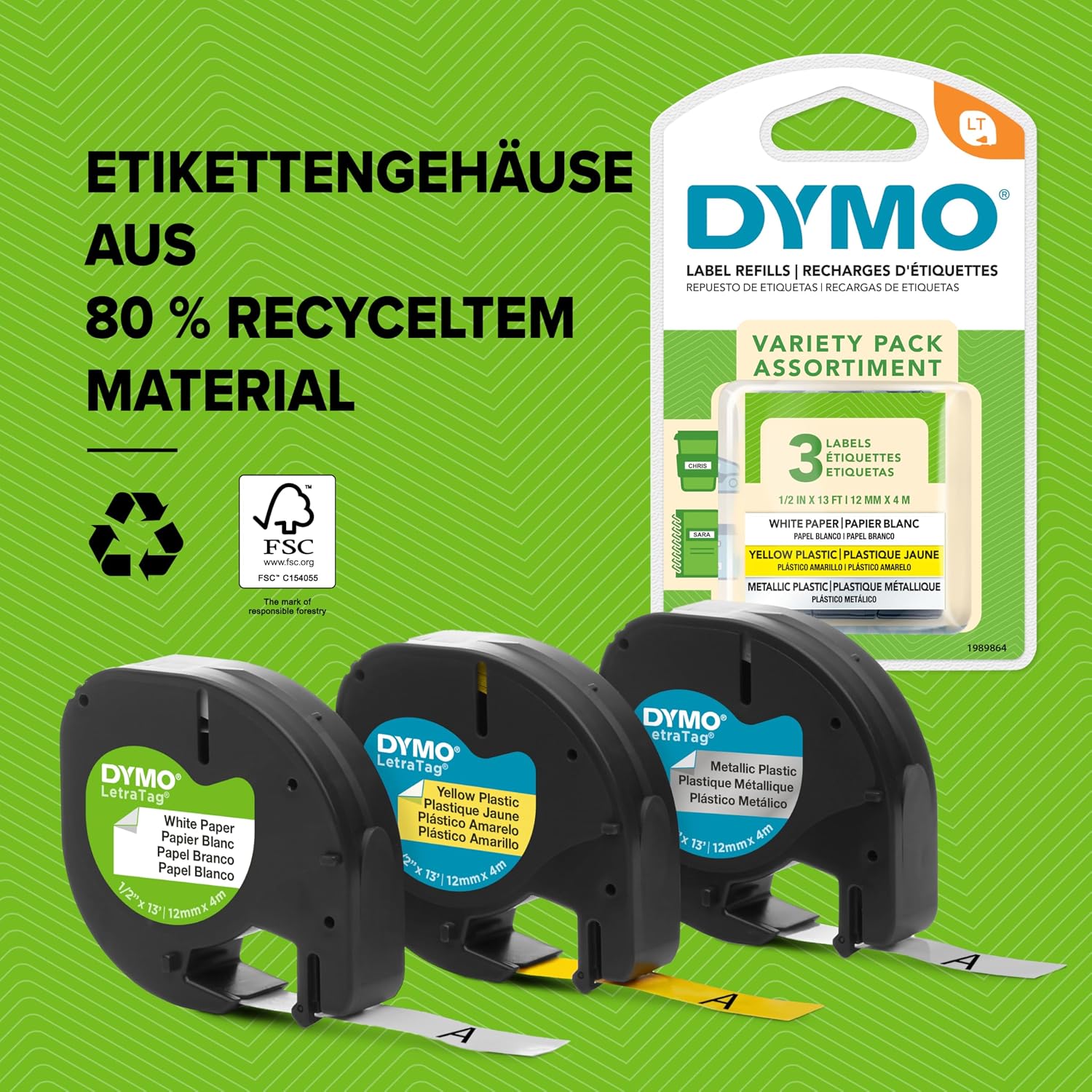 Detalle 2 de DYMO LetraTag Papierband 12 mm x 4 m
