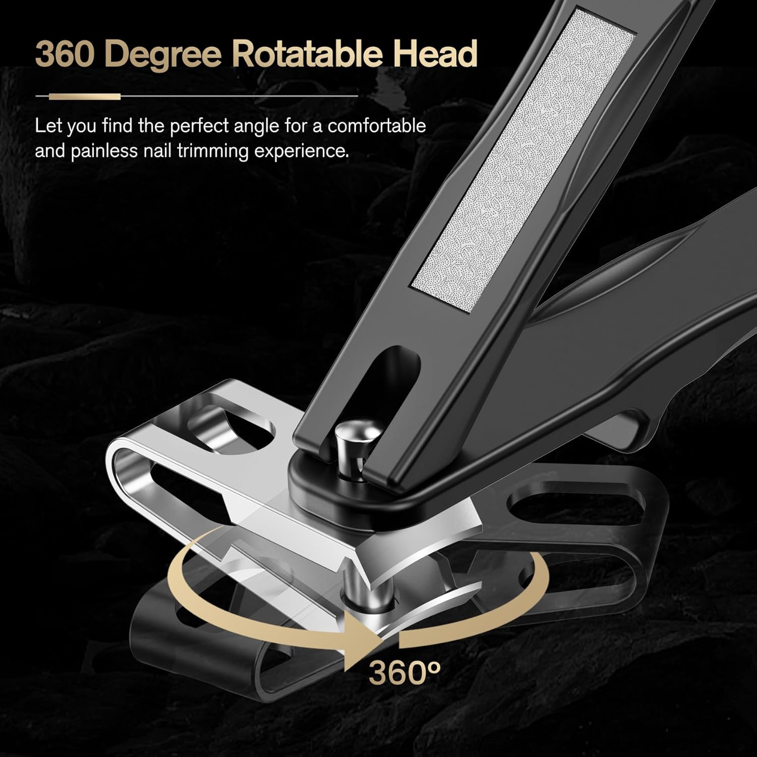 Detalle 2 de FERYES 360° Rotating Nail Clippers for Seniors – Long-Handle Toenail Clippers for Thick Nails