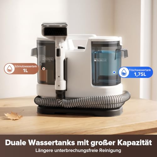 Detalle de Lubluelu Nasssauger Polsterreiniger – 600 W, 22 kPa Tiefenreinigung für Teppiche und Polstermöbel