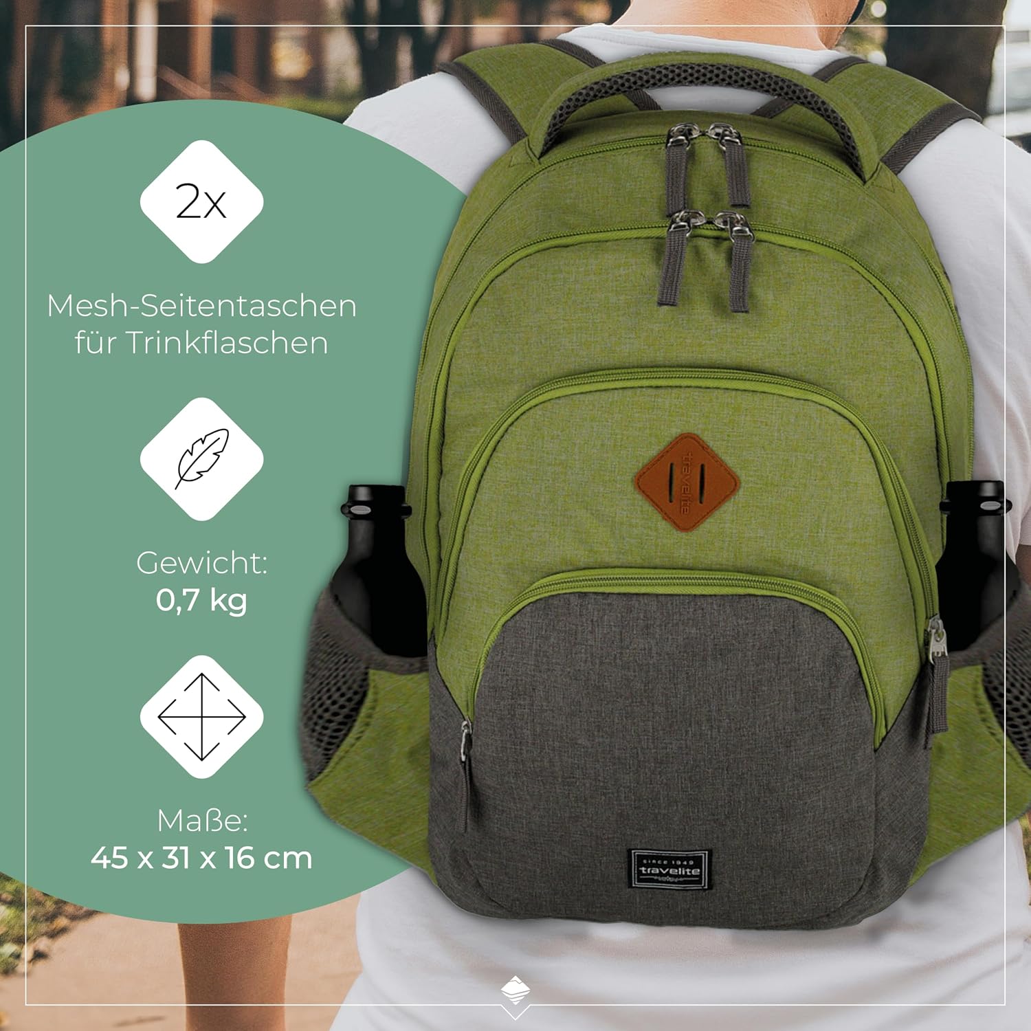 Thumbnail 2 de Travelite Handgepäck Rucksack BASICS – Laptop-Rucksack 15,6 Zoll, 22 Liter, 45 x 31 x 16 cm