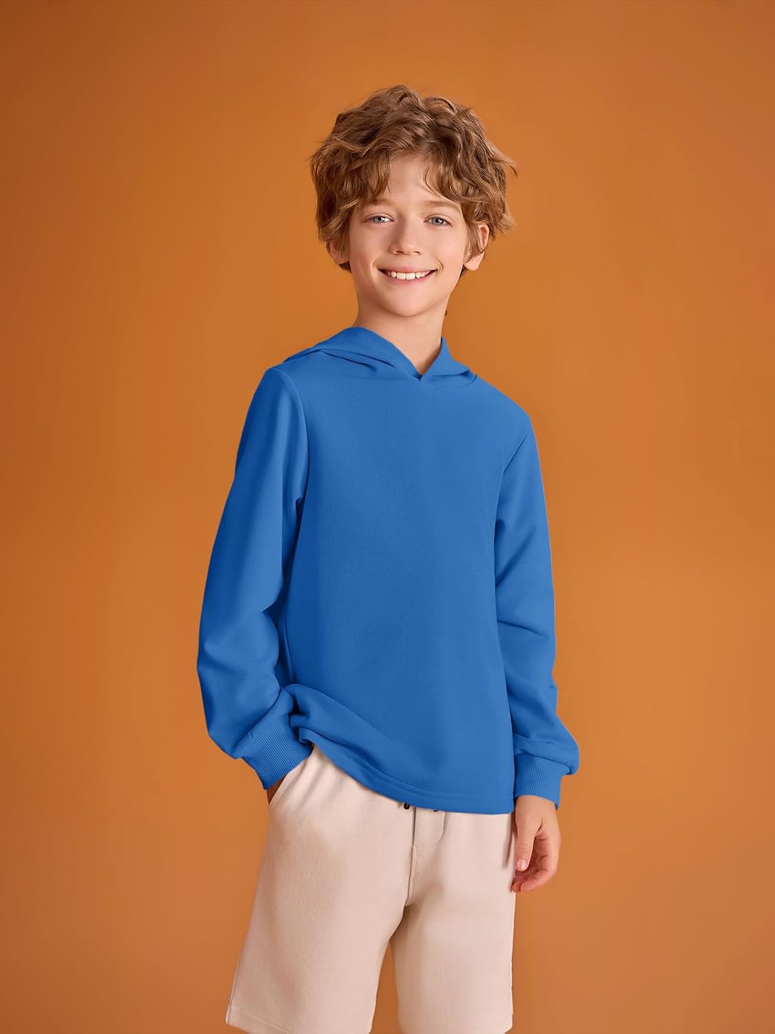 Detalle 2 de Haloumoning jongenshoodie regular fit met lange mouwen, effen, 5-14 jaar