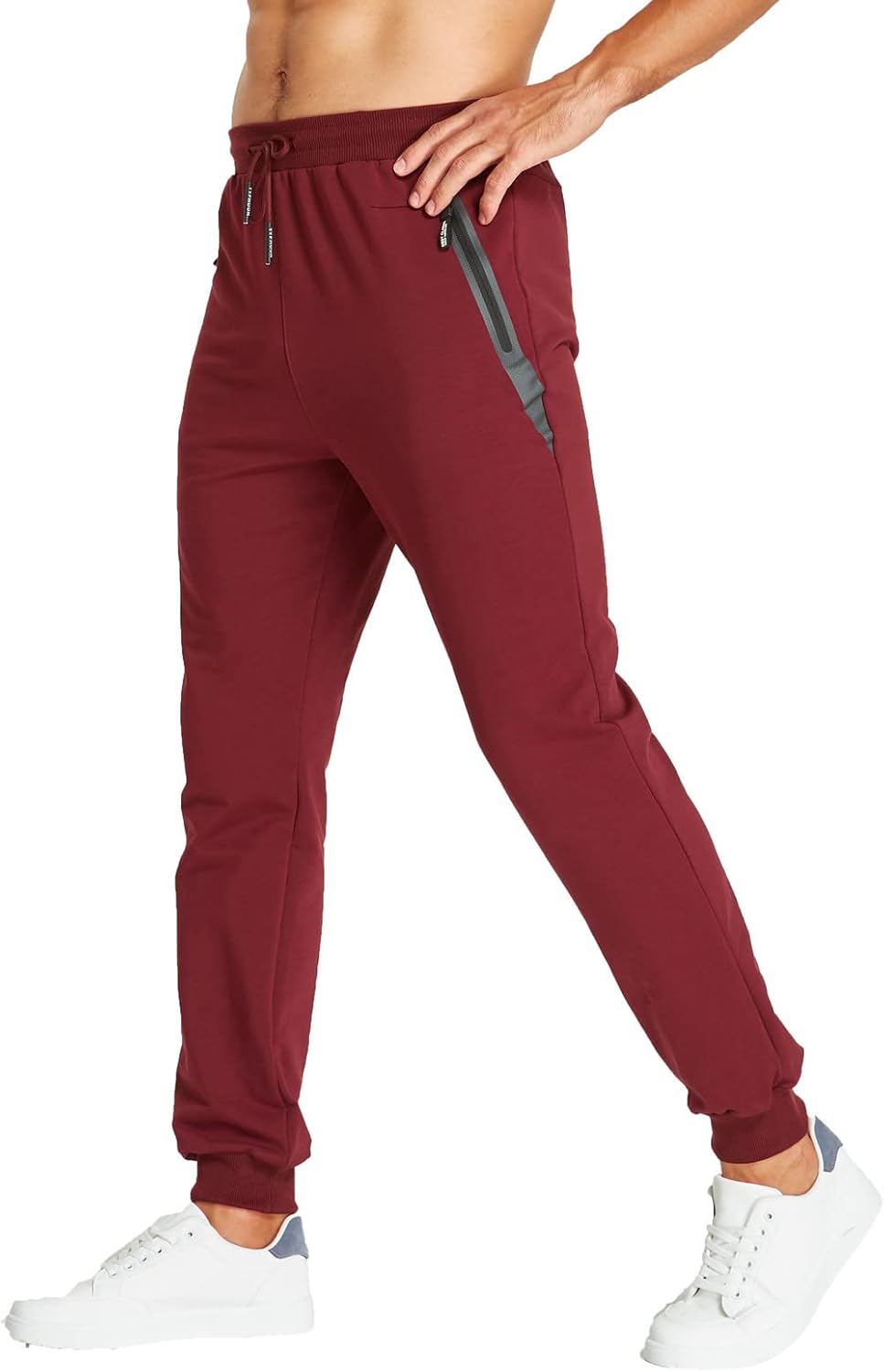 Detalle 2 de Tansozer Mens Slim Fit Tracksuit Bottoms Joggers with Zip Pockets