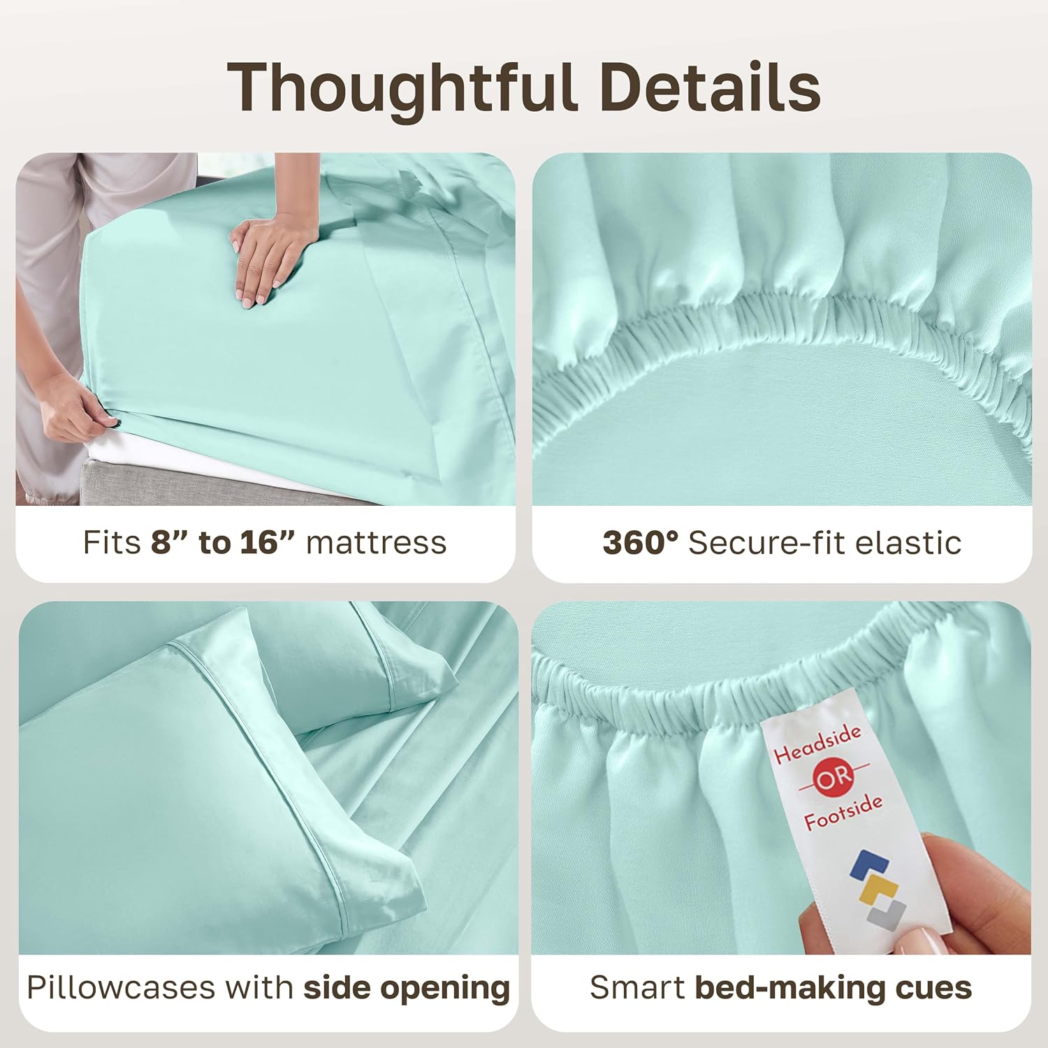 Detalle de California Design Den 840307152916 King Cotton Sheet Set, 400-Thread-Count Sateen