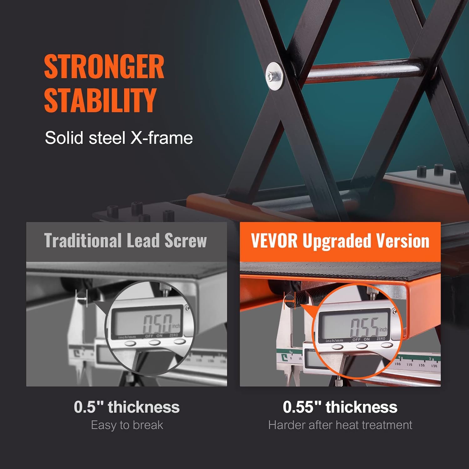 Thumbnail 3 de VEVOR Motorcycle Lift (1100 LBS) Scissor Lift Jack with Dolly & Hand Crank for Street, Cruiser & Touring Bikes