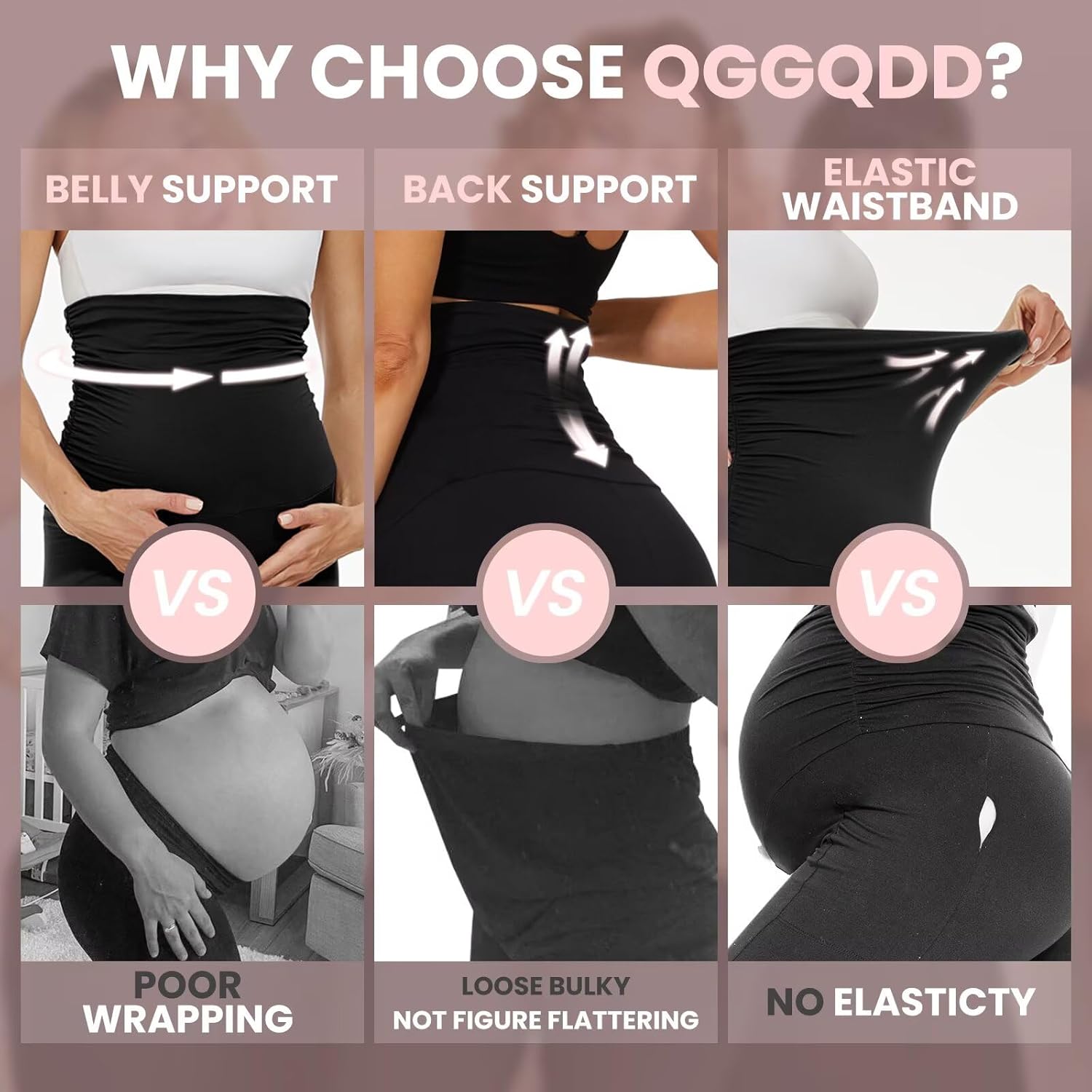 Thumbnail 3 de QGGQDD Maternity Biker Shorts Over Belly High Waisted for Pregnancy Yoga Workouts