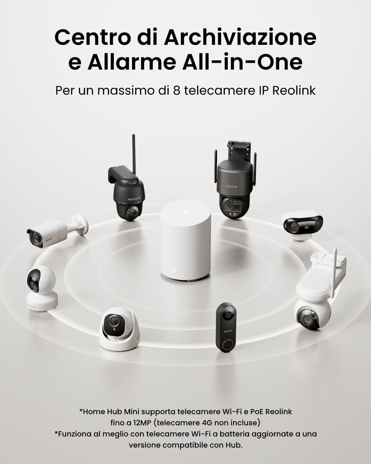 Thumbnail 5 de Reolink Bundle Sicurezza con Doorbell Camera 2K: batteria/wired, vista 150°×150° + Home Hub Mini