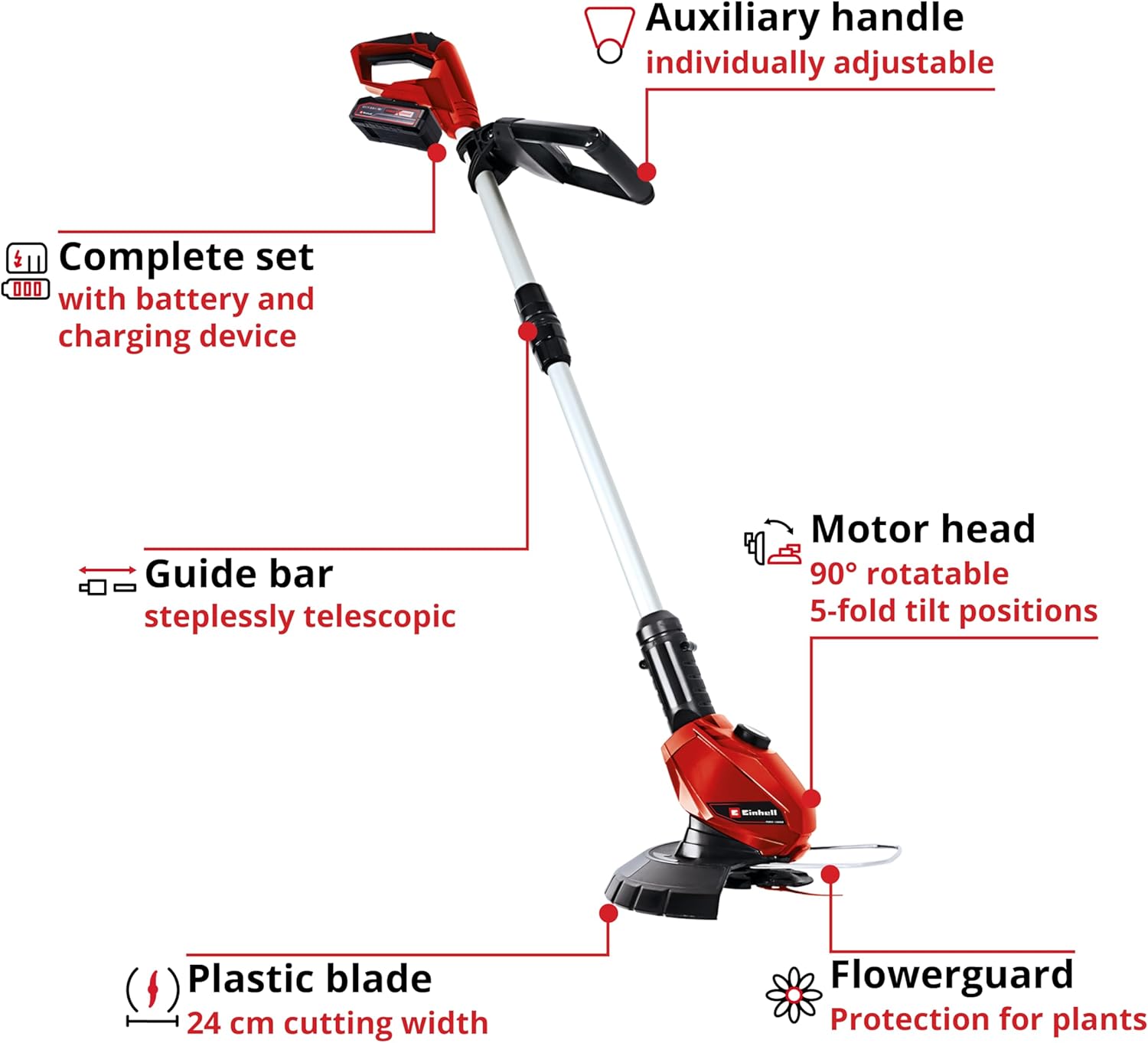 Thumbnail 2 de Einhell Cordless Strimmer Kit 18V Power X-Change with 24cm Cutting Width