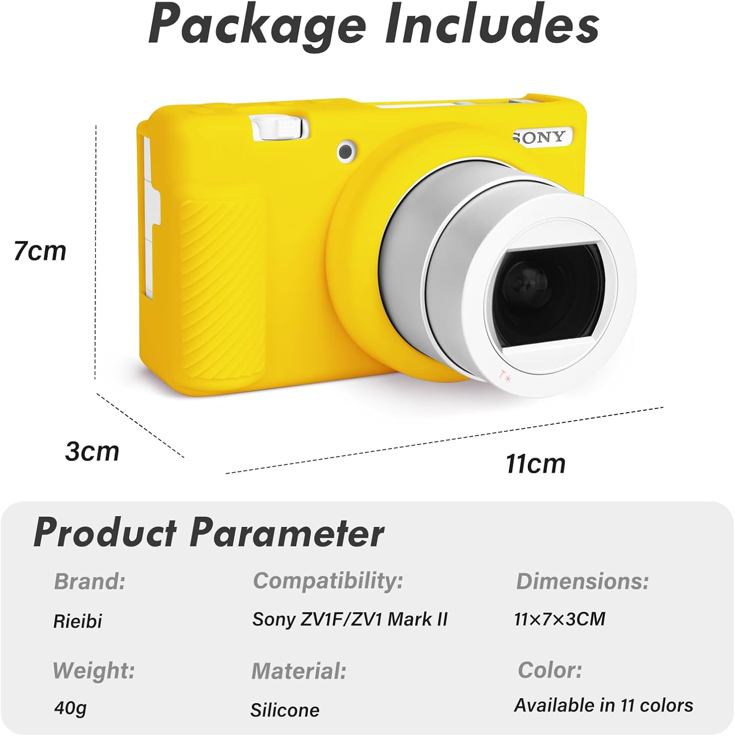Thumbnail 1 de Rieibi ZV-1F Case soft silicone protective case for Sony ZV-1F / ZV-1 II (yellow)