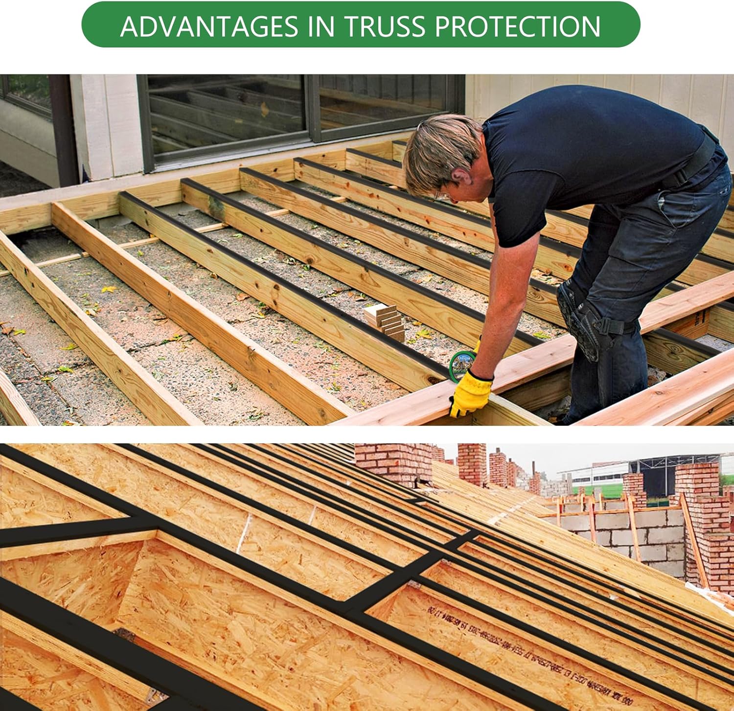 Thumbnail 2 de Dongxw Joist Tape: 8 Rolls of 5cm x 15.2m Waterproof Butyl Deck Flashing Tape