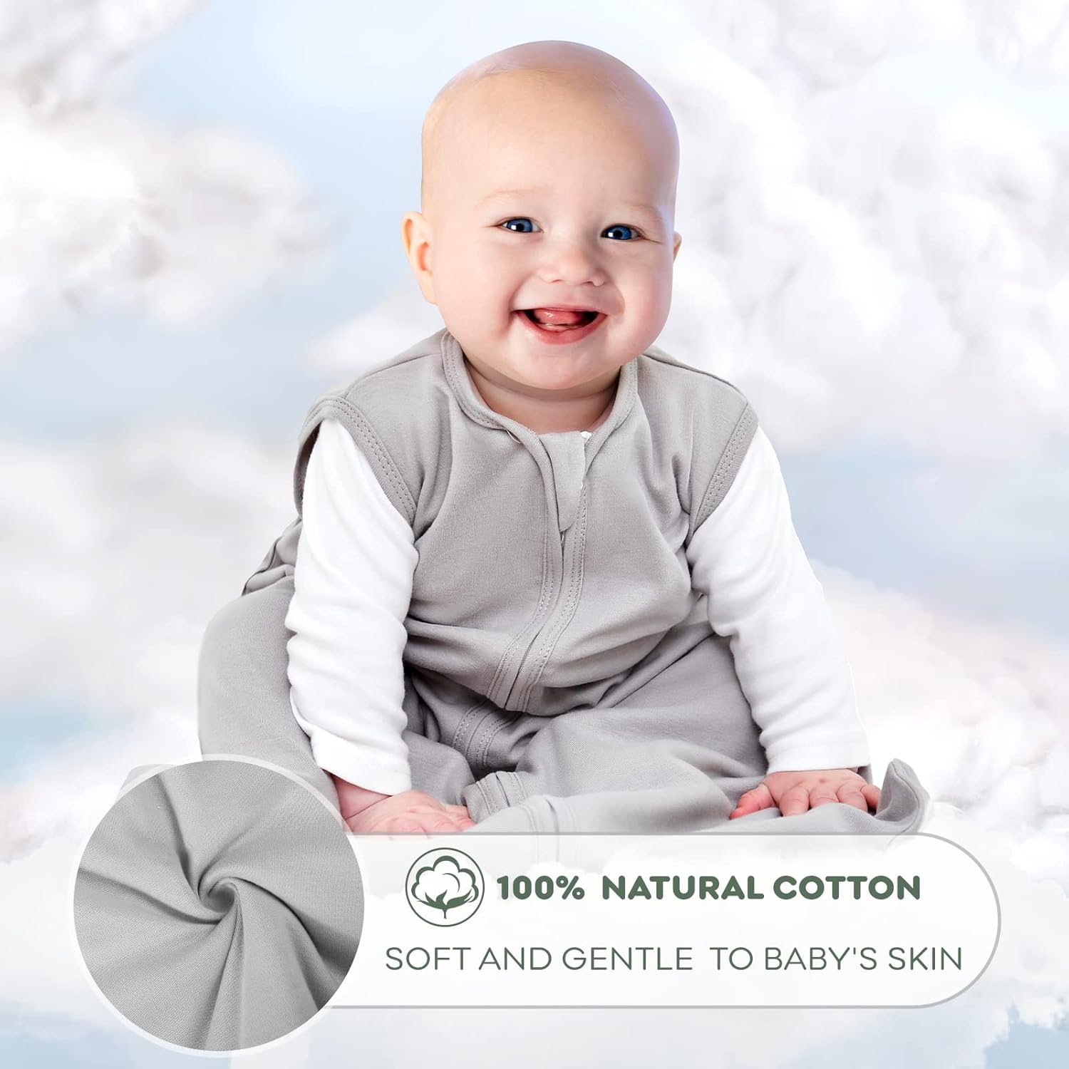 Thumbnail 1 de Looxii Baby Sleeping Bag 0.5 Tog Sleep Sack – 3 Pack, 100% Cotton