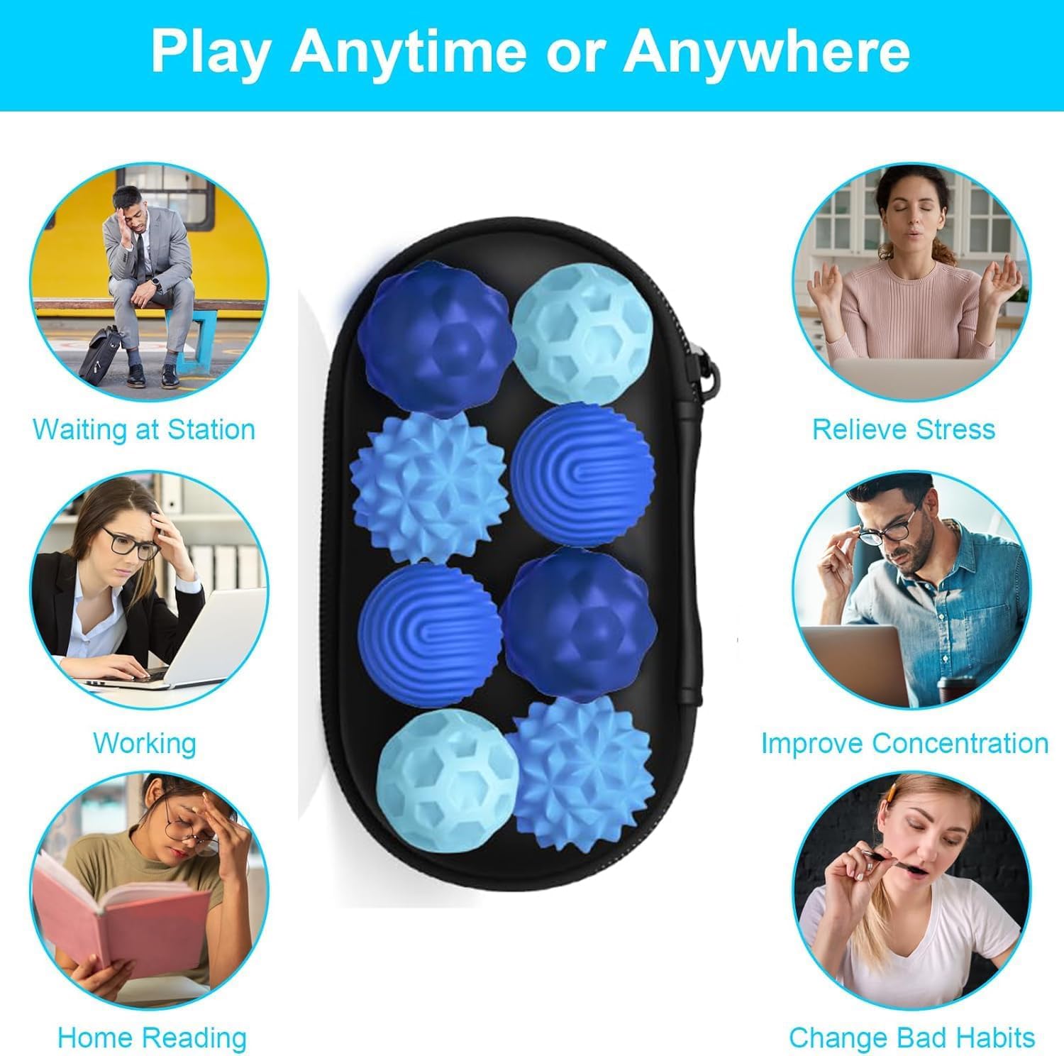 Thumbnail 4 de Bambebe 8-pack Silicone Magnetic Balls fidget toy for adults and teens
