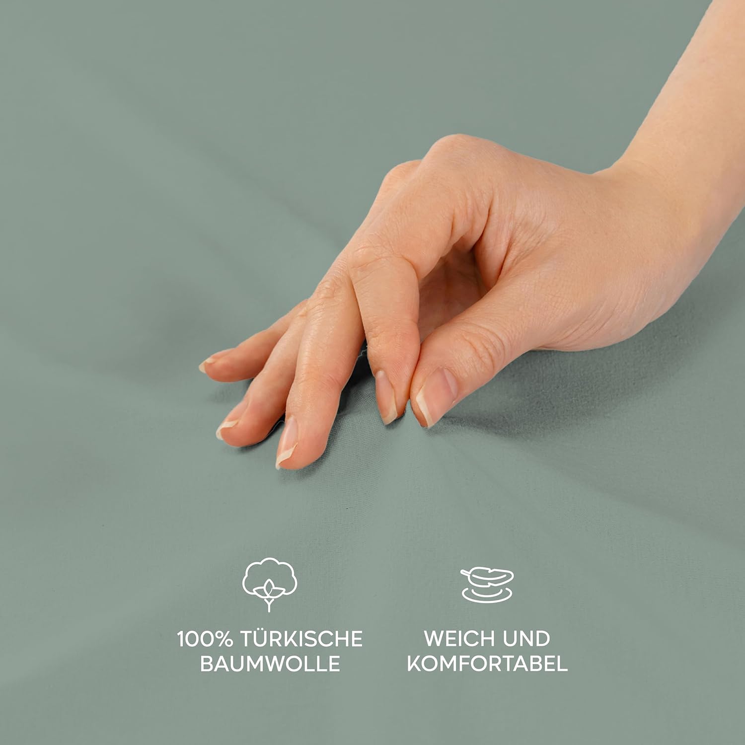 Thumbnail 2 de Twinzen® Kissenbezug 40x60 (2er-Set) – 100% Jersey Baumwolle, 150 GSM, Grün, Reißverschluss, Öko-Tex