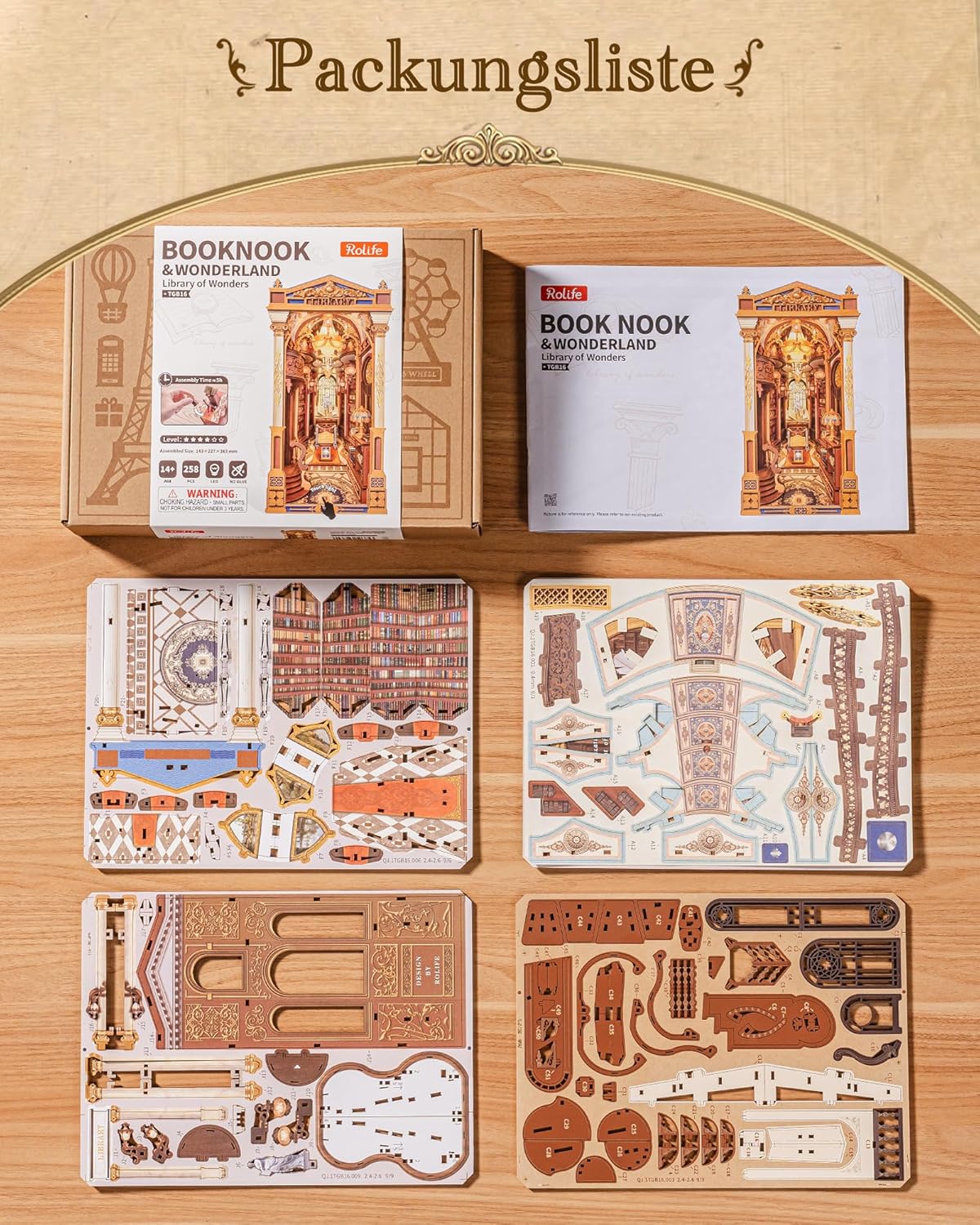 Thumbnail 6 de Rolife Book Nook Library of Wonders — Puzzle 3D en bois à assembler sans colle