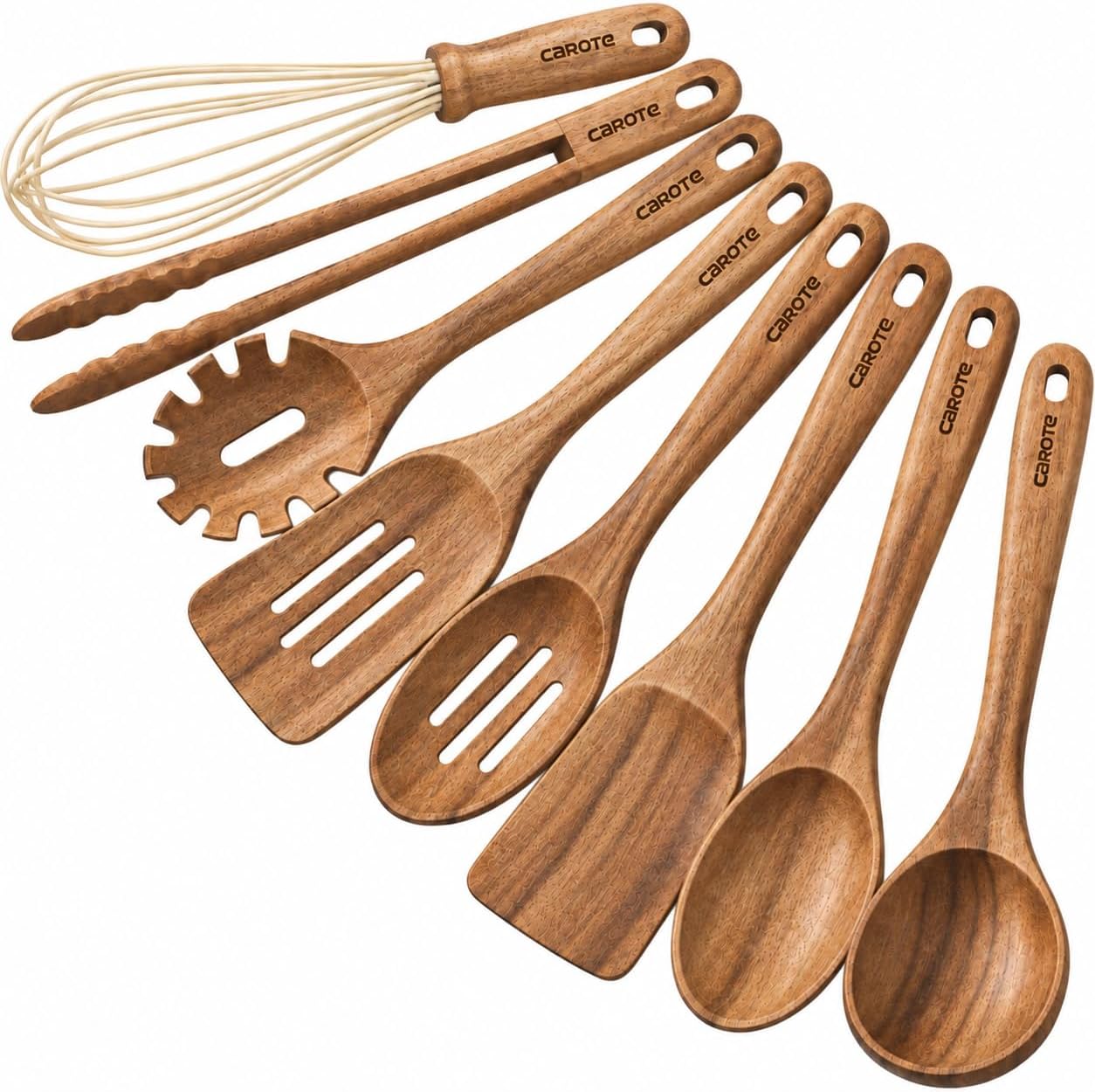 Detalle de CAROTE Wooden Utensil Set, 8-Piece