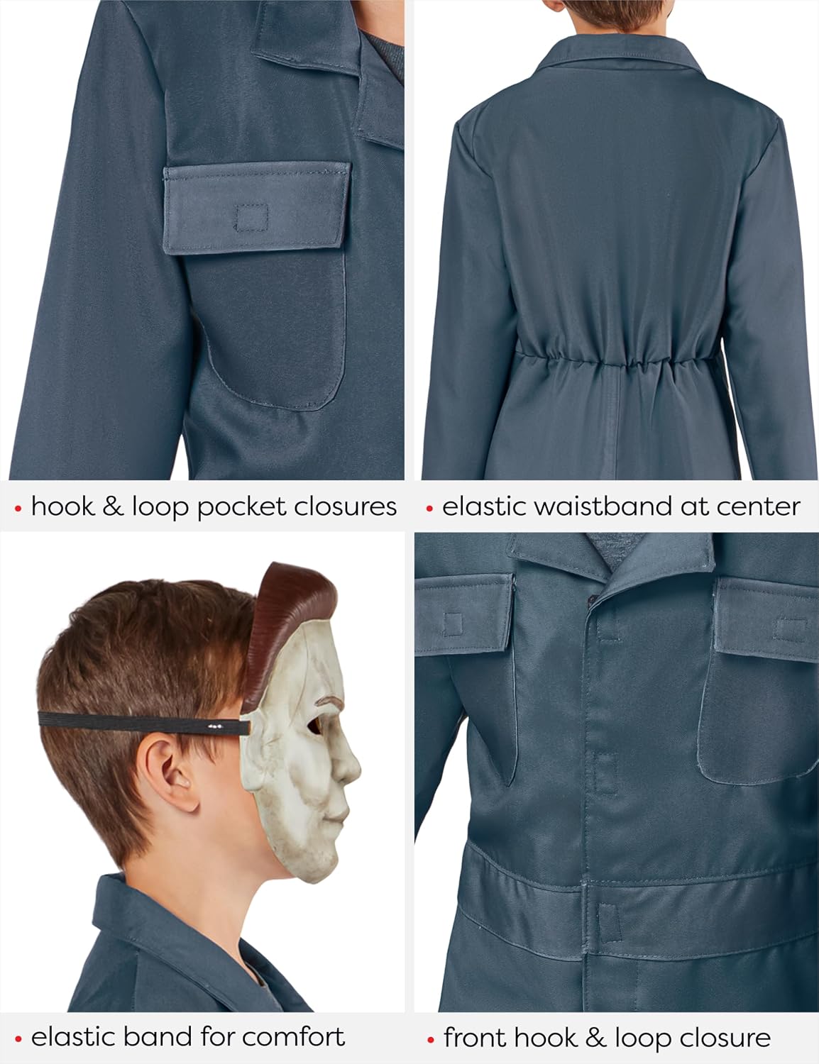 Detalle de Rubies 1001022 Halloween II Michael Myers Kids Costume, Jumpsuit and Half-Mask