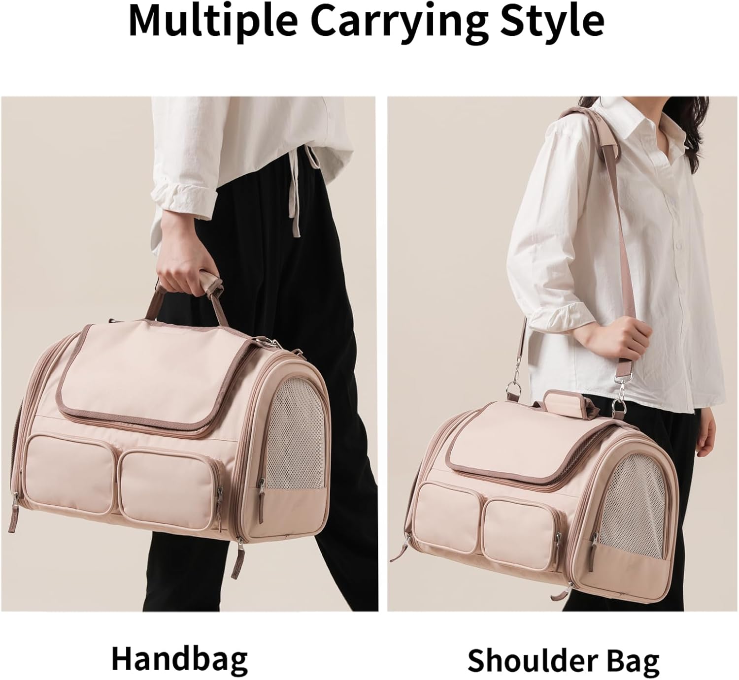 Thumbnail 5 de FUKUMARU Sac de transport pour chat avec 4 fenêtres en maille et housse enroulable (jusqu’à 20 kg)