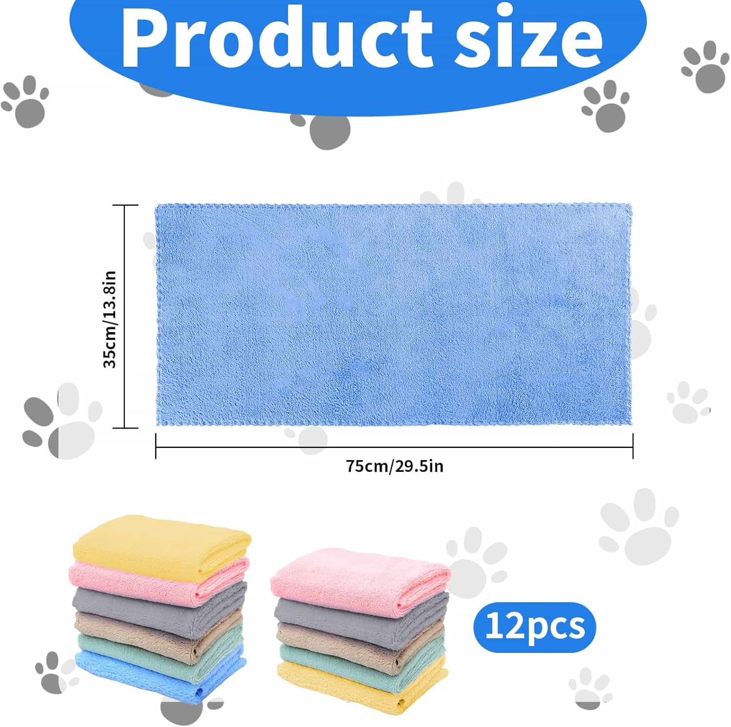 Thumbnail 1 de DYUEE Guinea Pig Fleece Blankets 12-Piece Set (35x75 cm) – Soft Cage Liners & Bedding Mats