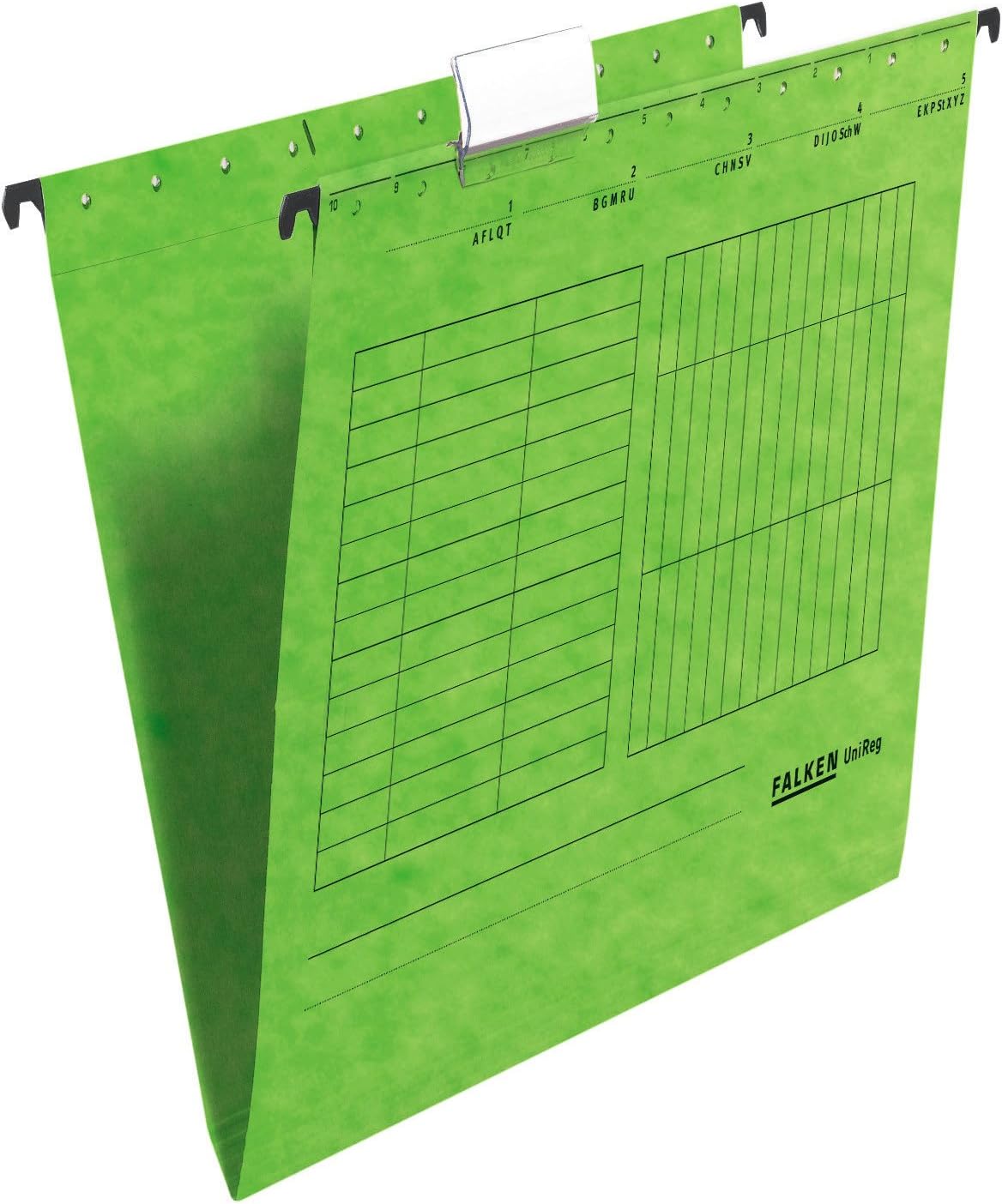 Falken – Cartella sospesa unireg in cartone riciclato, formato DIN A4, verde