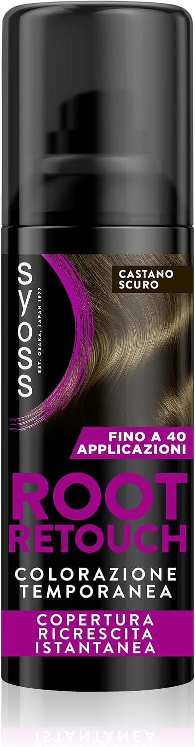 Detalle de Syoss Root Retouch Colorazione Temporanea Spray Castano Scuro 120 ml – Ritocco ricrescita resistente a pioggia e sudore