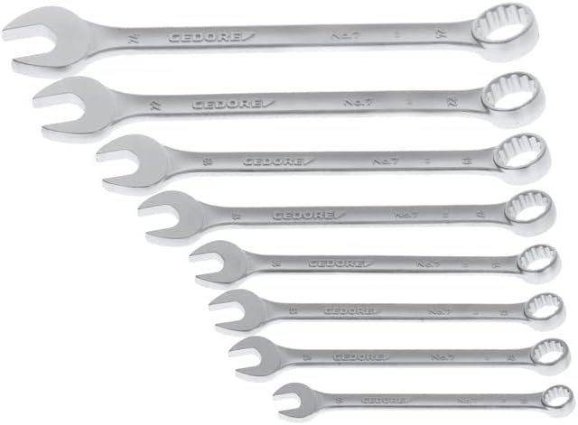 Detalle 1 de GEDORE DIN3113A – zestaw 8 kluczy płasko-oczkowych 10–24 mm ze stali CrV