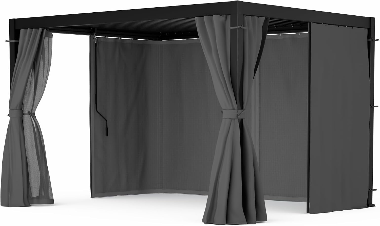 Detalle de blumfeldt pergola 3 x 4 m met verstelbaar lamellendak en muggennetten