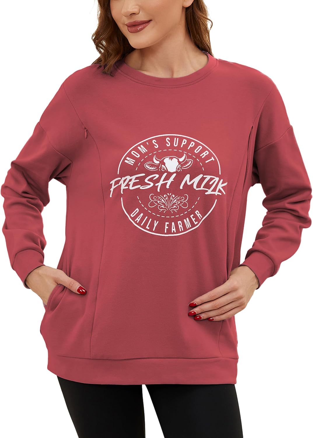Detalle 2 de Love2Mi Langarm Stillshirt mit Tasche