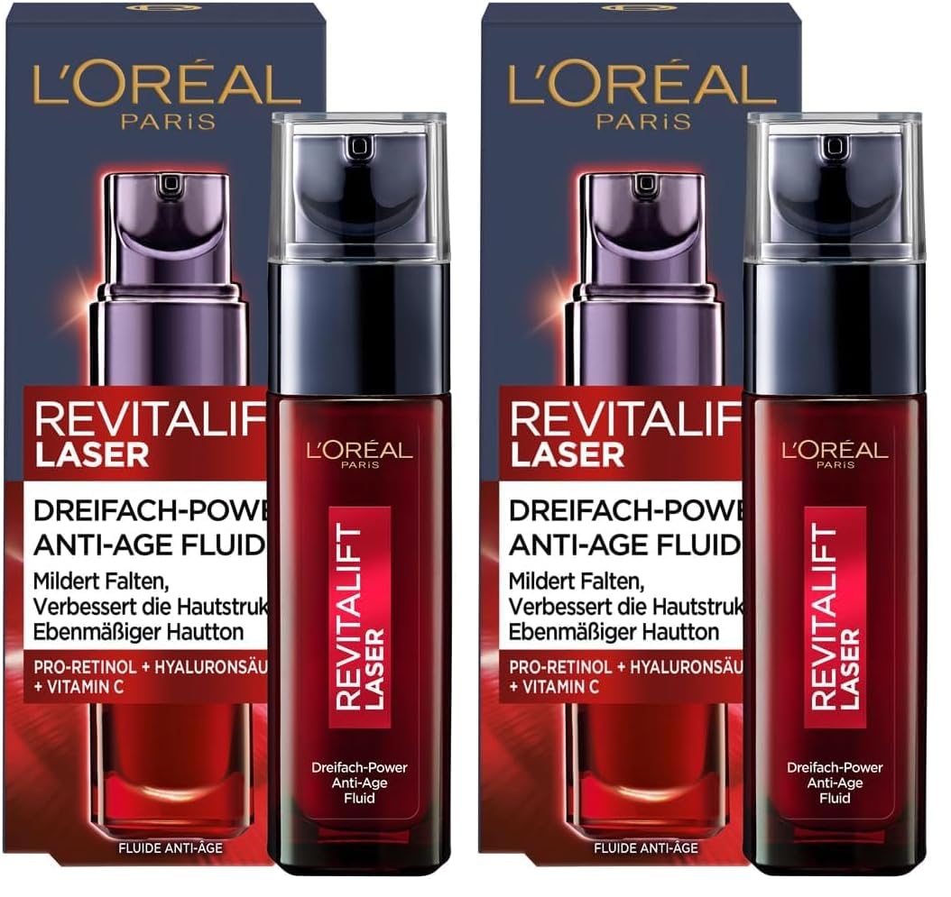 Detalle de L'Oréal Paris Revitalift Laser X3 Serum (Anti-Aging) mit Hyaluronsäure, 30 ml – Packung mit 2