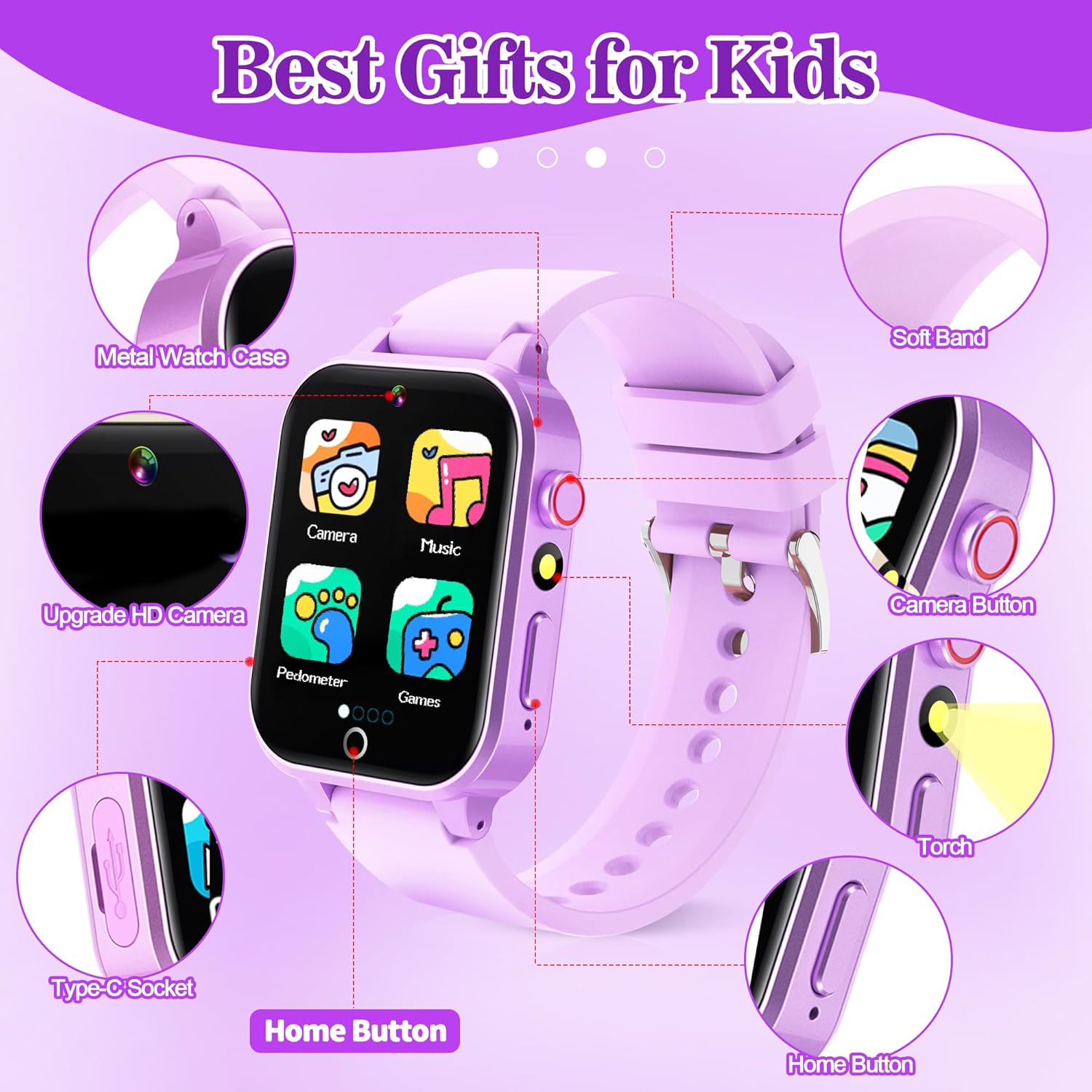 Thumbnail 6 de YEDASAH Kids Smart Watch (Boys & Girls) with HD Touchscreen, Camera, Step Counter and 39 Games