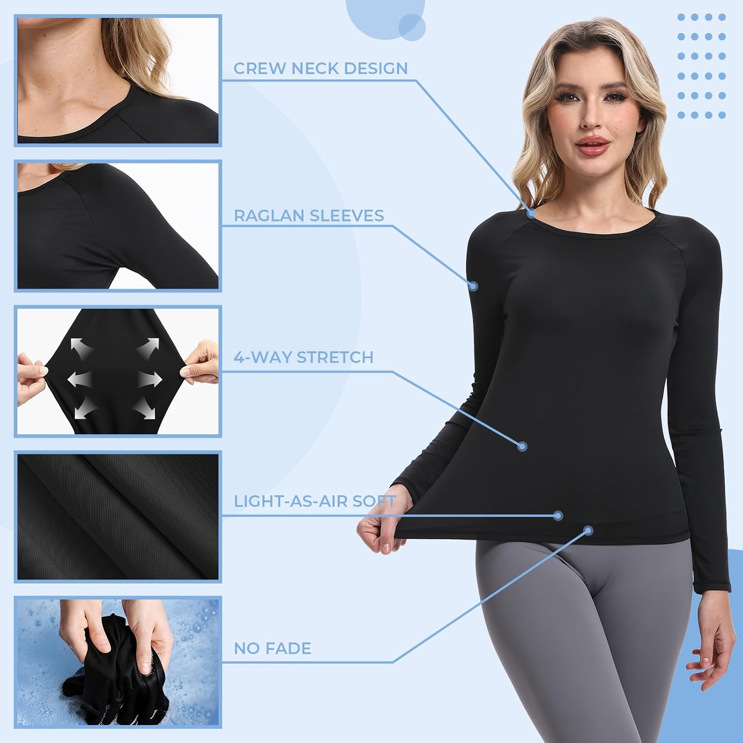 Thumbnail 4 de Homord Maglietta Sportiva Donna: T-Shirt Fitness Traspirante, Manica Corta