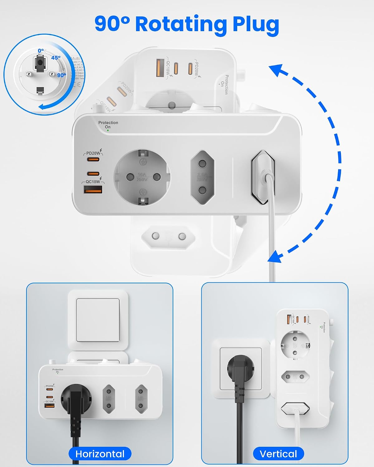 Detalle de Doppelstecker mit USB PD20W QC18W Steckdose