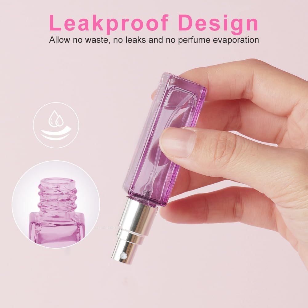 Detalle 2 de LOPHE Atomiser Refillable: 10ml Glass Spray Bottles 6‑Pack with Fine Mist (Mixed Colours)
