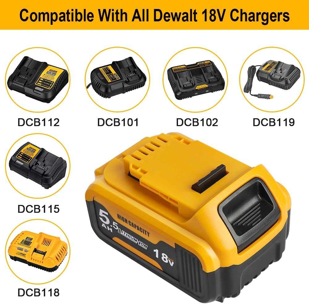 Thumbnail 5 de Powarobor DCB184 18V 5,5Ah Batteria per utensili