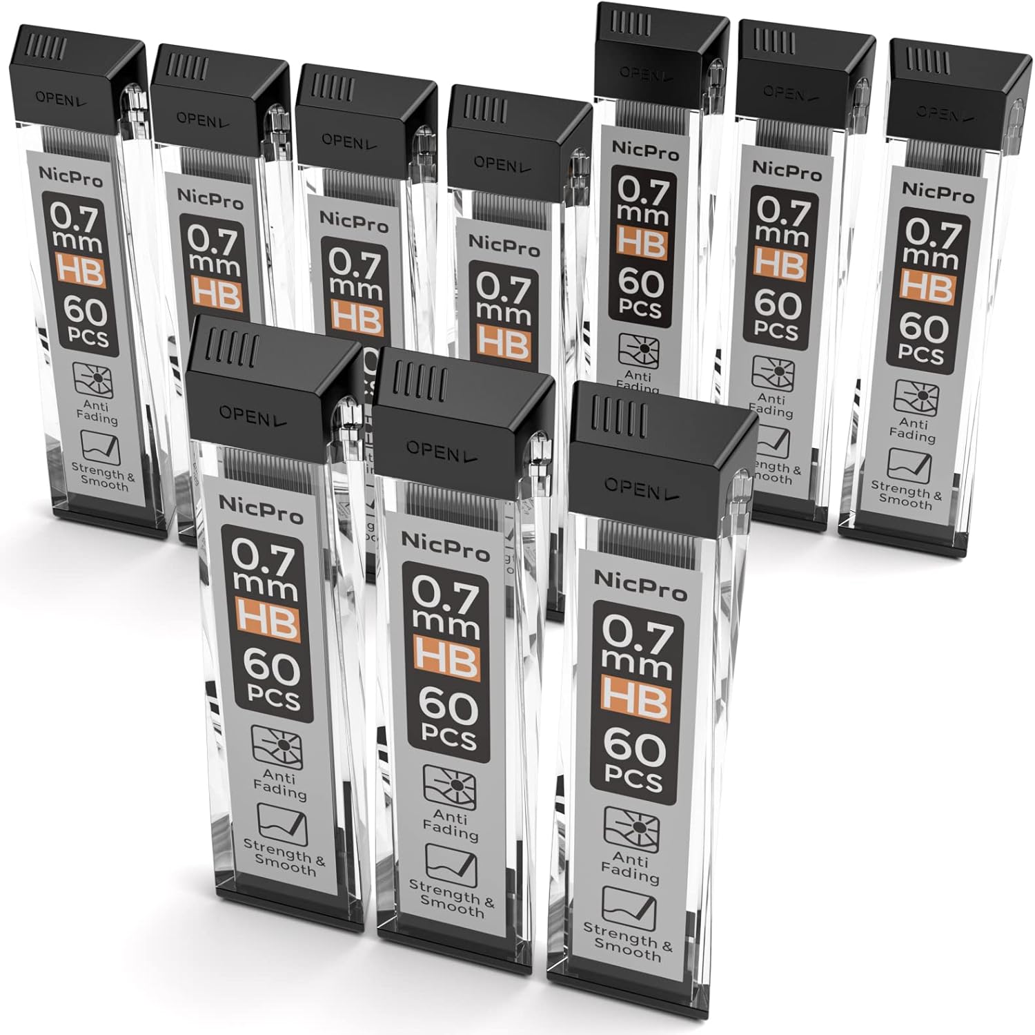 Thumbnail 6 de Nicpro 0,5 mm HB Bleistiftminen 600er Pack ✏️