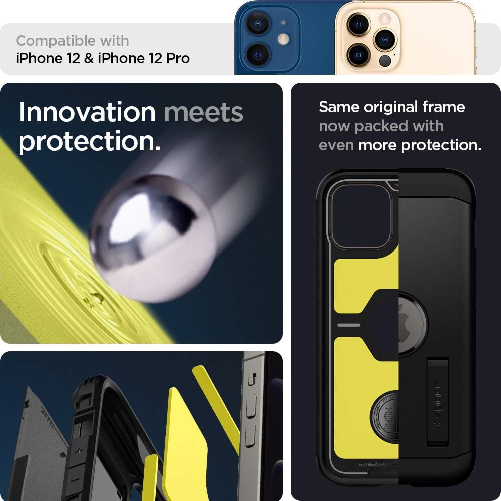 Detalle 2 de Spigen Tough Armor coque pour iPhone 12 / iPhone 12 Pro – Noir
