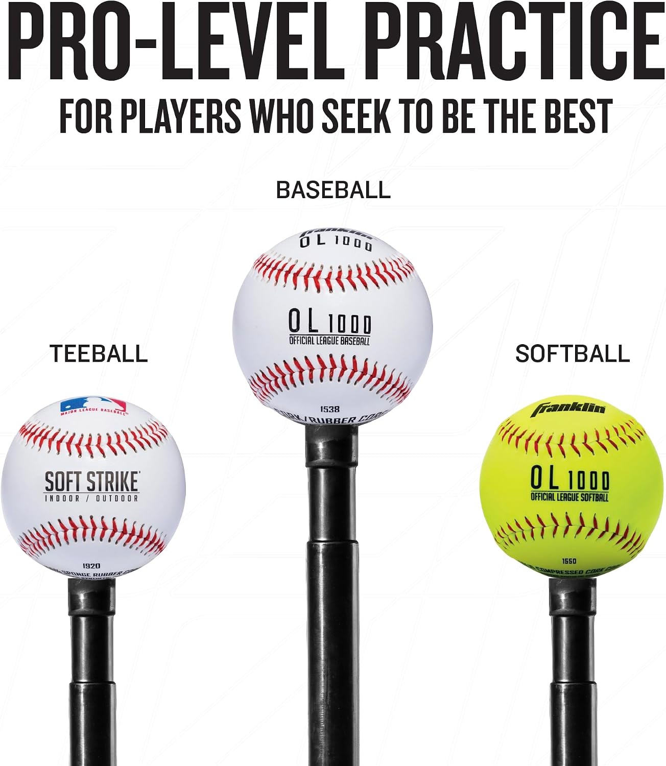 Detalle 1 de Franklin Sports Batting Tee, Adjustable 21–38 Inches