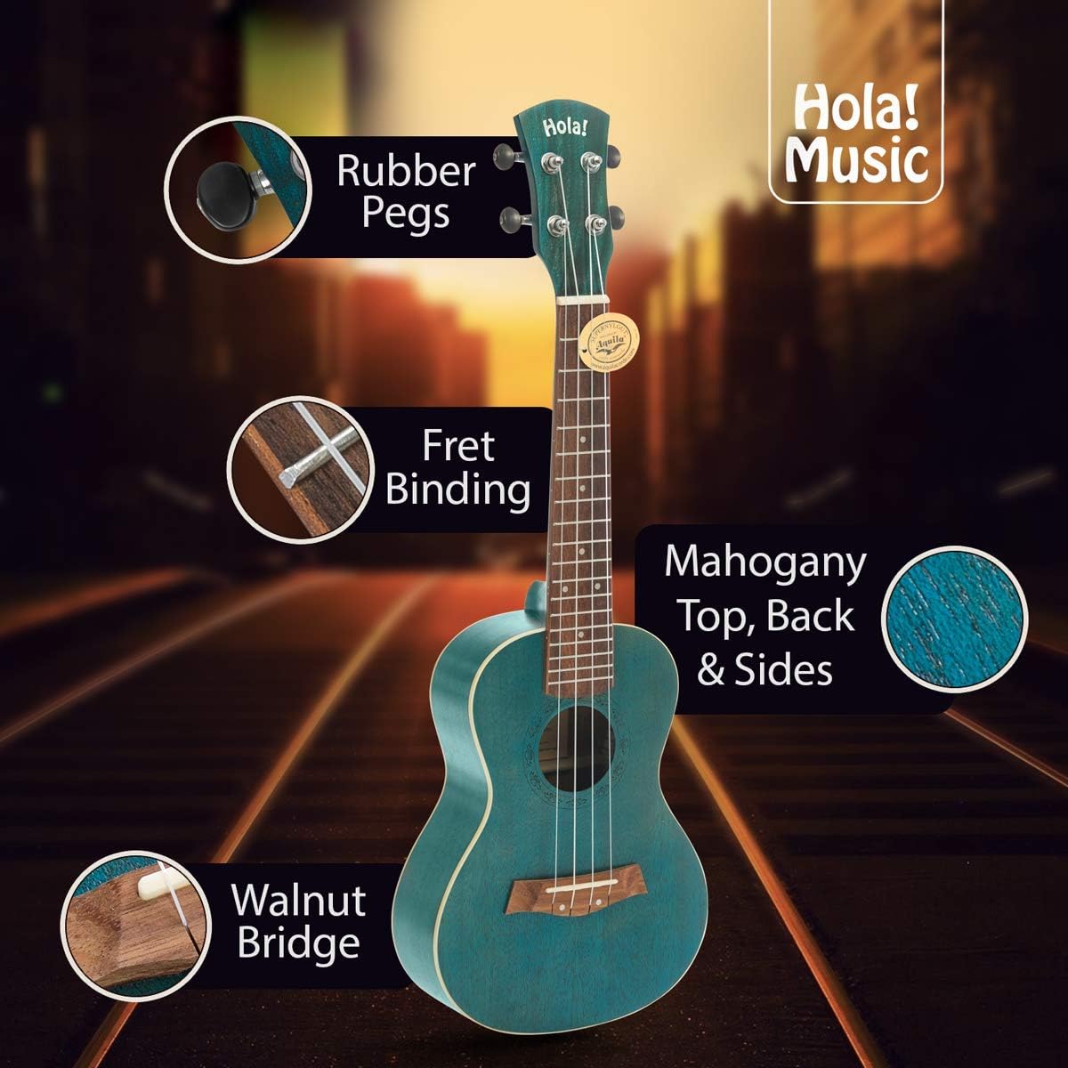 Detalle de Hola! Music Concert Ukulele 24-Inch
