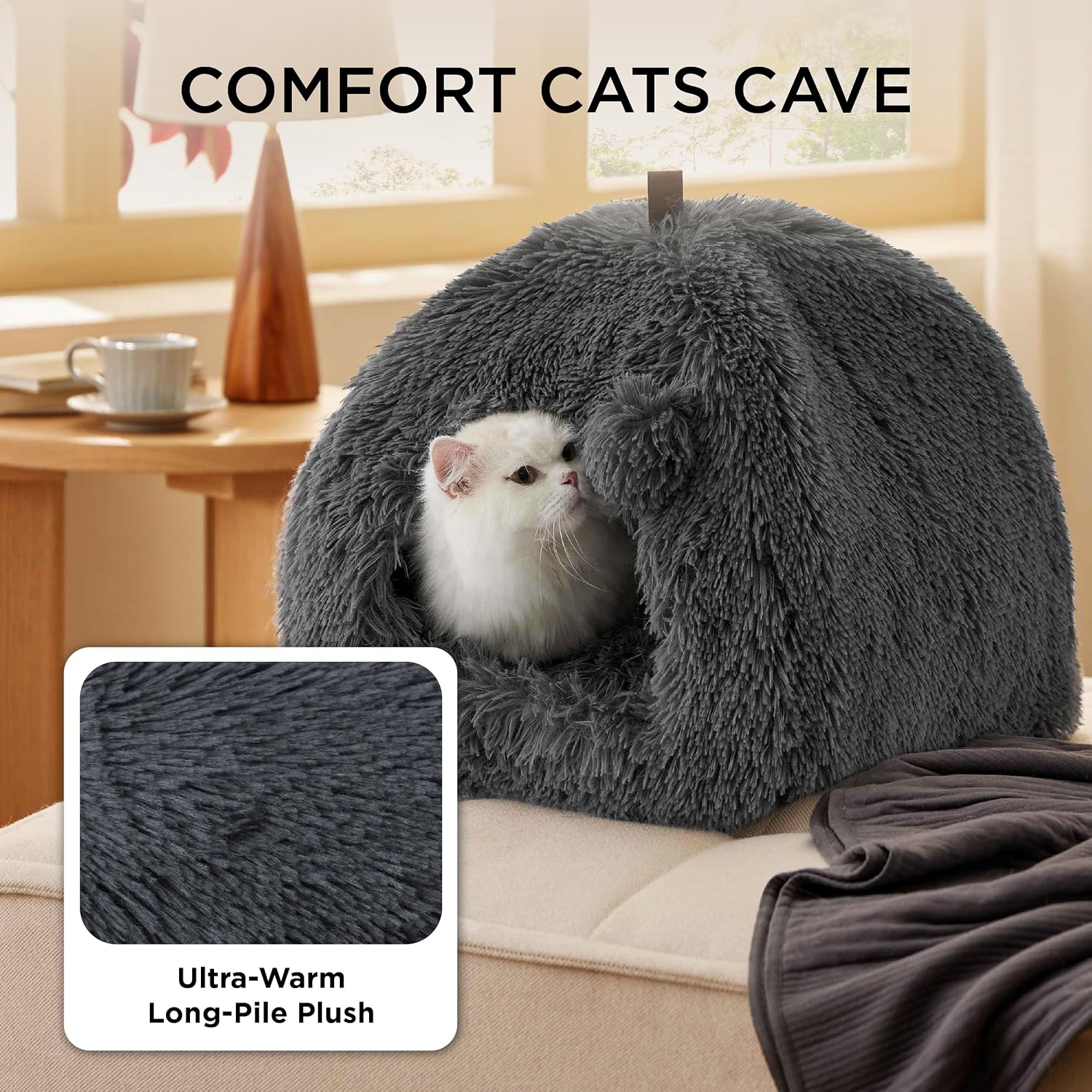 Detalle de Bedsure Cat Cave Bed Igloo 44cm cosy pet den