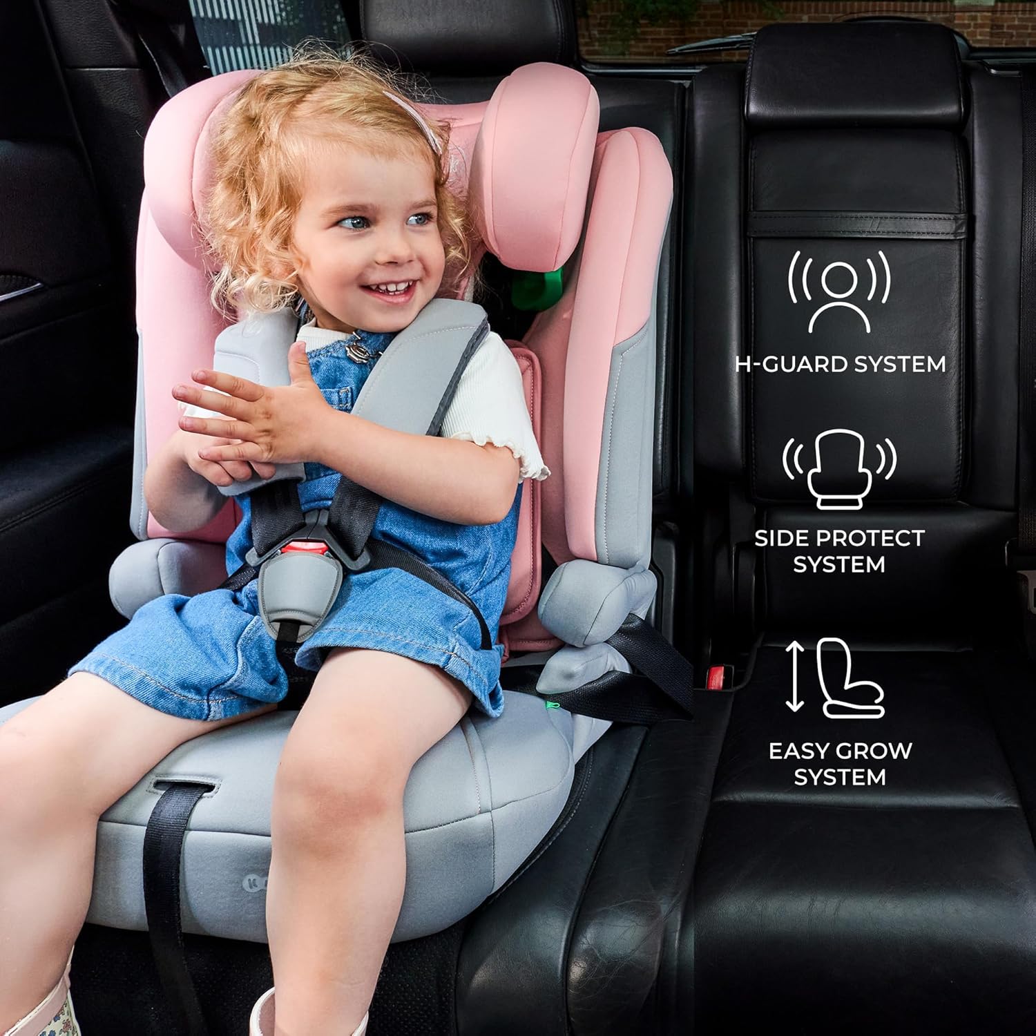 Detalle de Kinderkraft I-COMFY: Seggiolino auto 76–150 cm con EASY GROW SYSTEM e protezione H-GUARD