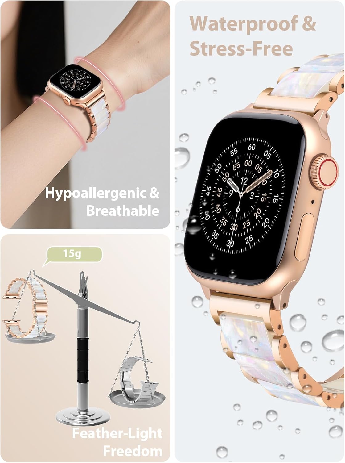 Thumbnail 5 de V.R.HOPE Apple Watch Band 38mm Fashion Rose Gold