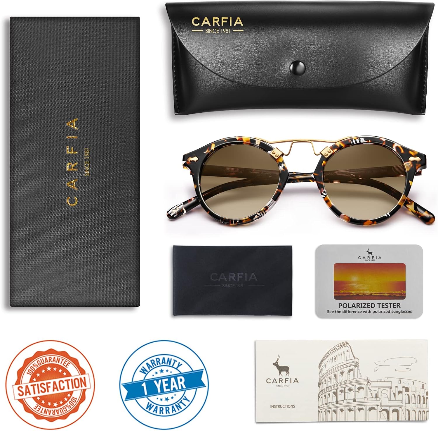 Thumbnail 6 de Carfia CA5395 Round Polarised Sunglasses