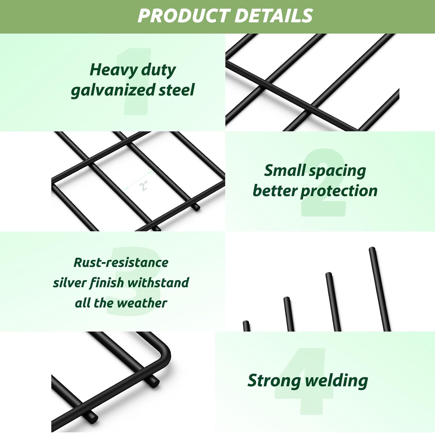 Thumbnail 4 de LIANTRAL Garden Fence 25 Pack: Rustproof, No-Dig Animal Barrier Panels (43 cm x 8.25 m) for Yard, Patio and Border