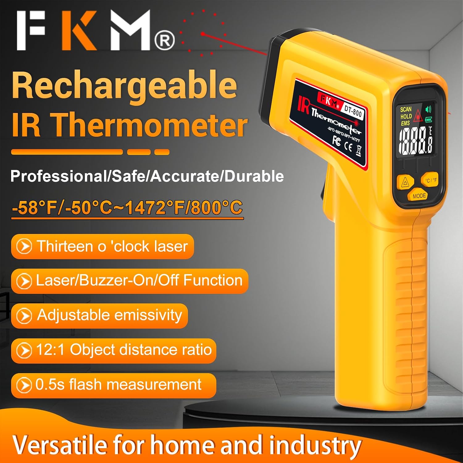 Detalle de FKM DT-800 Infrared Thermometer Gun -58°F