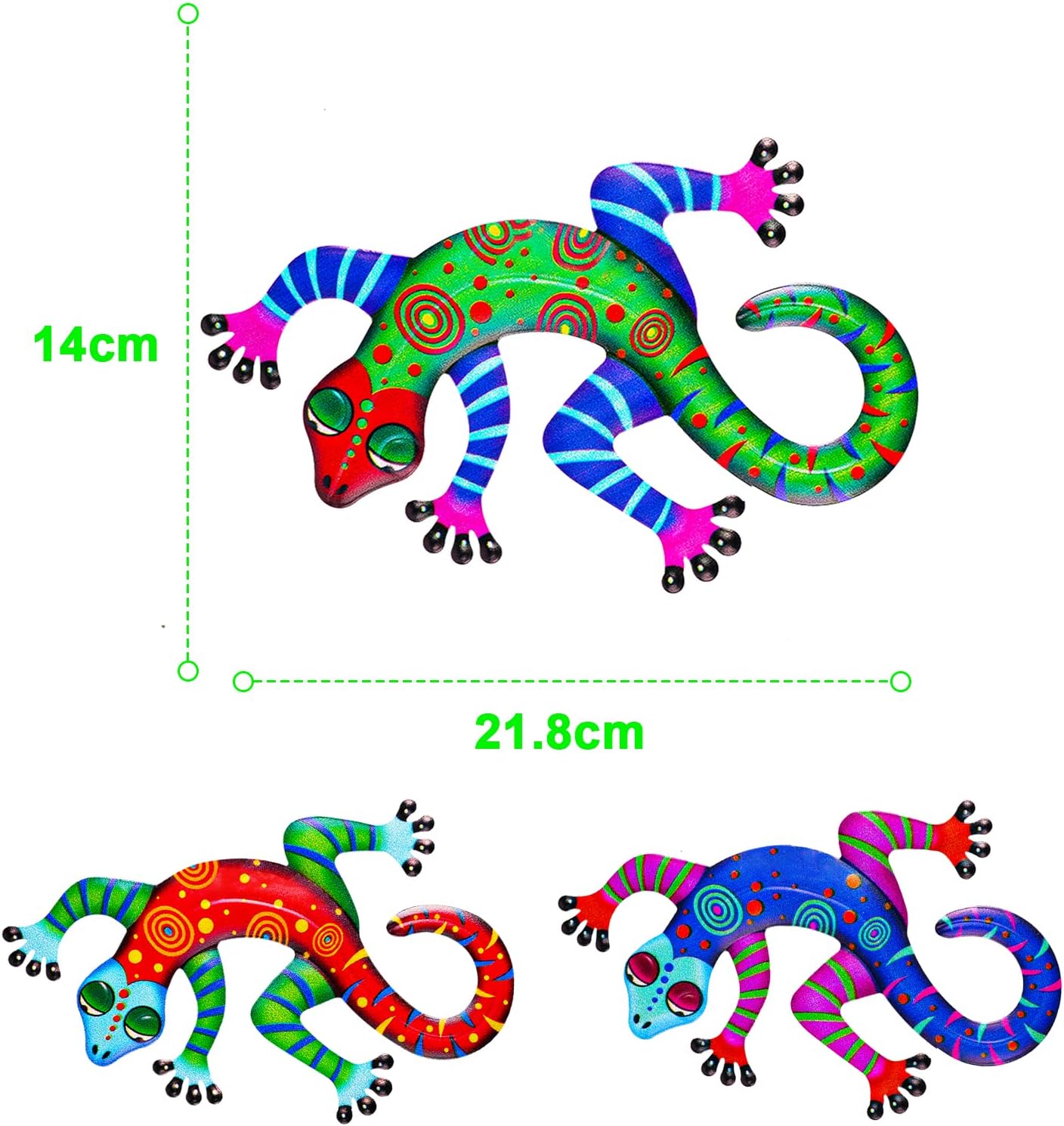 Detalle de OFFCUP Métal Gecko Décoration Murale 3PCS 🐦